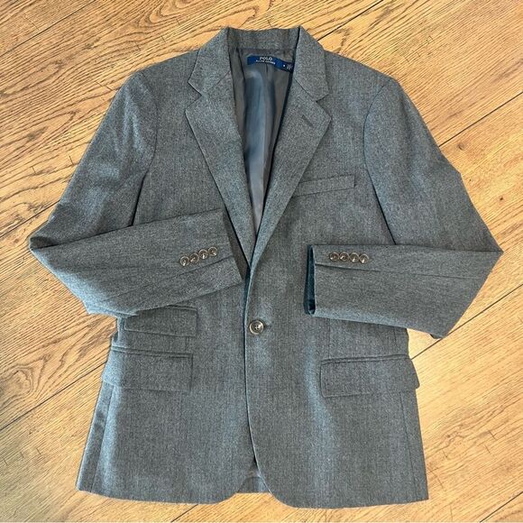 Polo Ralph Lauren Women's Gray One- Button Blazer with Pockets 100% Wool Sz.10 - Picture 2 of 10